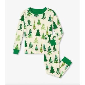 NEW LITTLE BLUE HOUSE kid's christmas tees glow in the dark pajama set in green